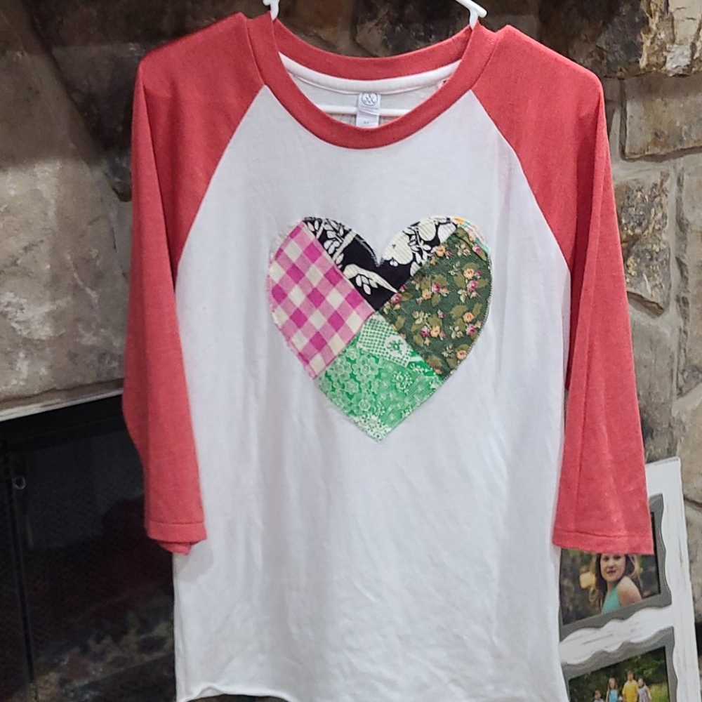 Eliza Dean Softball Tee with Patchwork M